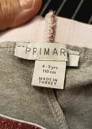 Kız Çocuk Bej Çizgili Pamuklu Tayt - Görsel 7