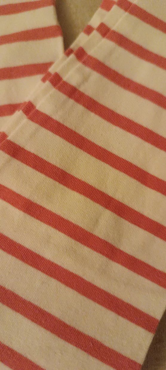 Kız Çocuk Bej Çizgili Pamuklu Tayt - Görsel 3