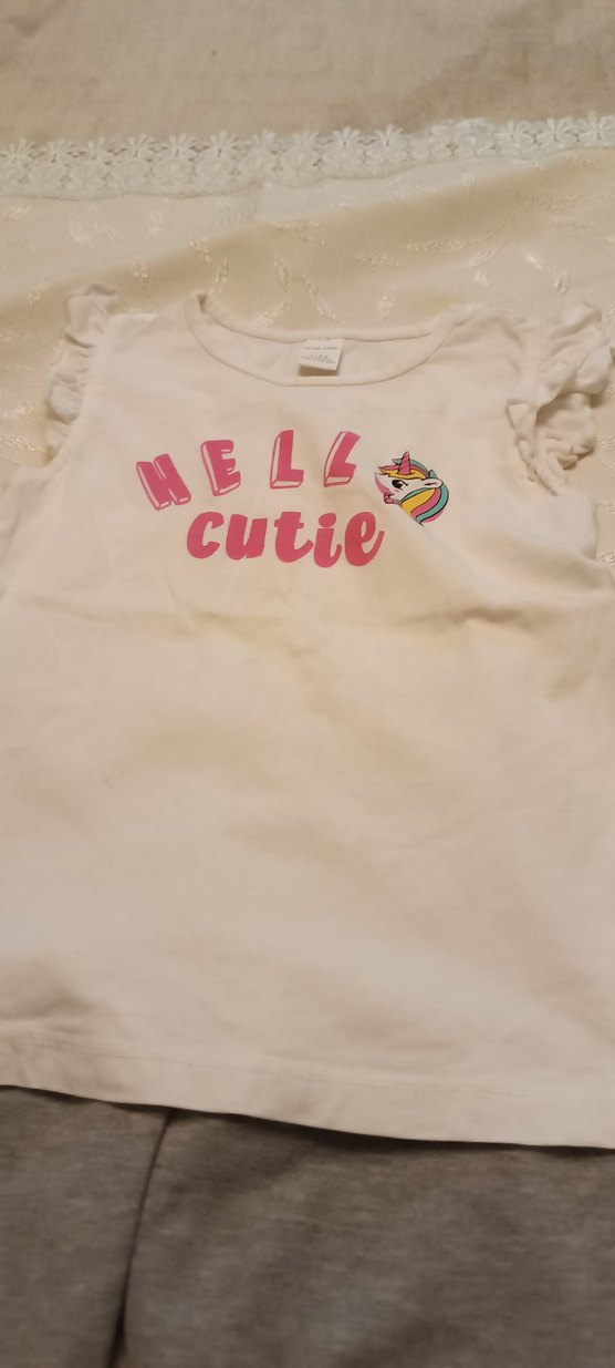 Simli Baskılı Gri Kız Tayt - Görsel 3