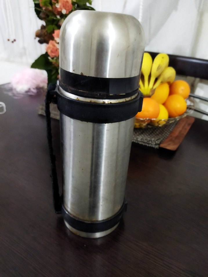 Gri Çelik Termos Matara - Görsel 3