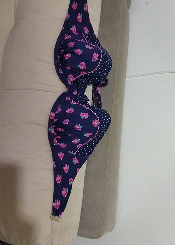 Diğer Kadın Mavi Çiçekli Vintage Bikini Üstü