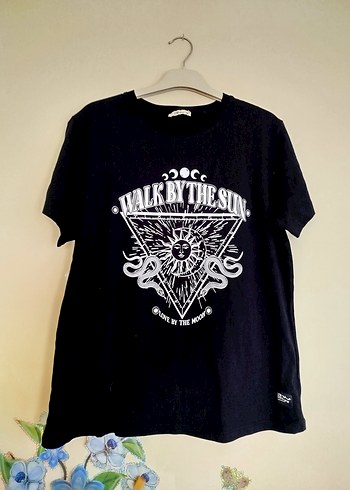 Rock Punk Siyah Baskılı Kadın Tişört