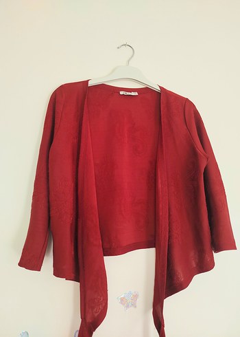 Zara Bordo V Yaka Uzun Kollu bluz
