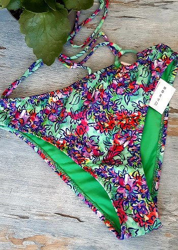 Renkli Bağcıklı Bohem Bikini Altı - Görsel 2