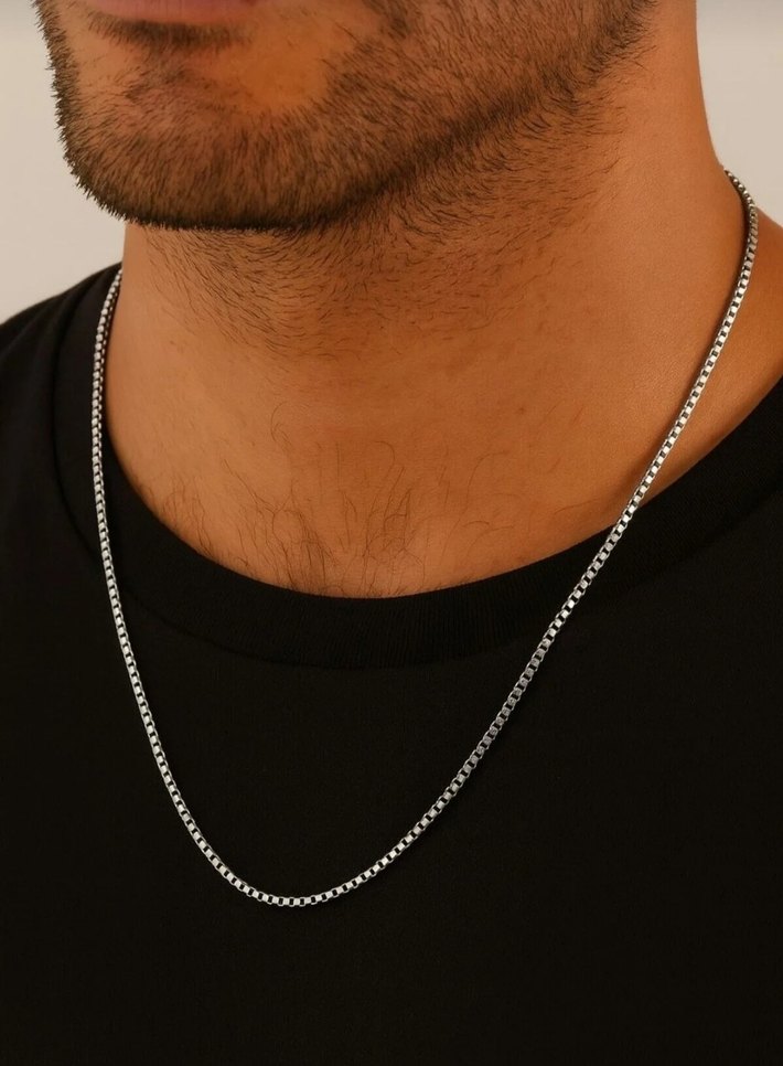 çelik Erkek Zincir Kolye - Görsel 2