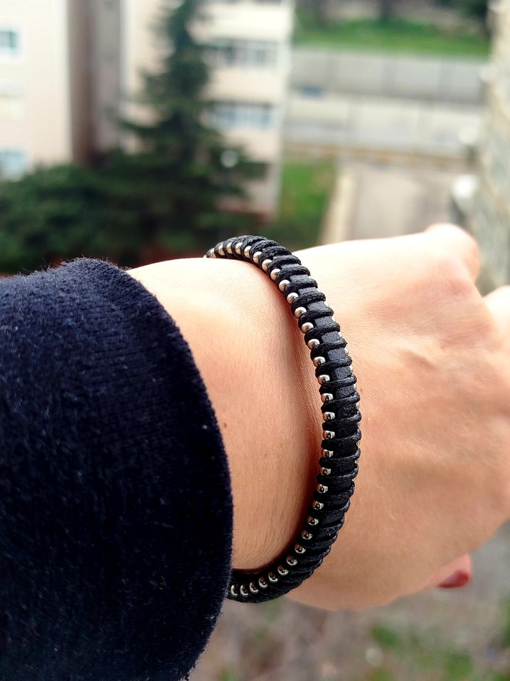 deri erkek Bileklik - Görsel 3