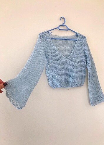 xs Beden Mavi crop