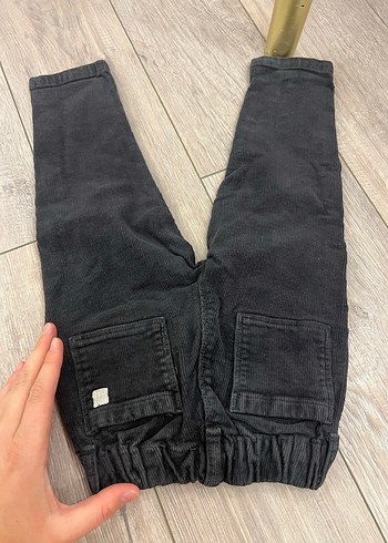 18-24 Ay Beden Düğmeli Siyah Erkek Çocuk Denim Pantolon