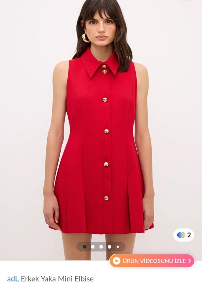 Adl kısa pembe elbise - Görsel 2