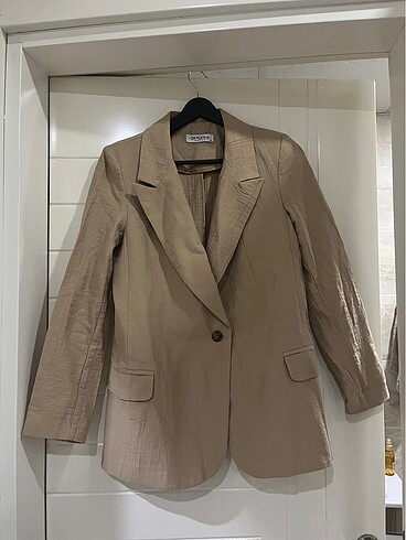 Kırışık görünümlü blazer ceket