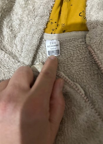 Bej Peluş Bebek Tulumu Kapüşonlu - Görsel 3