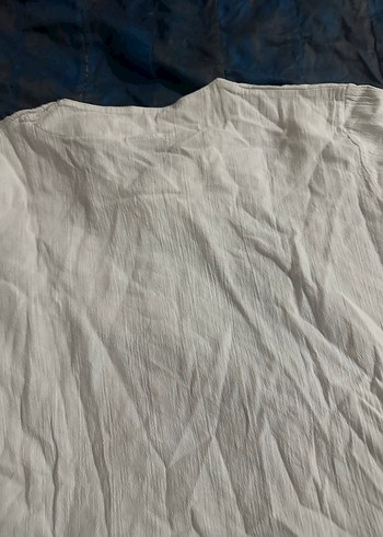 Bohem şike bezi V Yaka Kısa Kollu Beyaz Kadın Bluz - Görsel 9