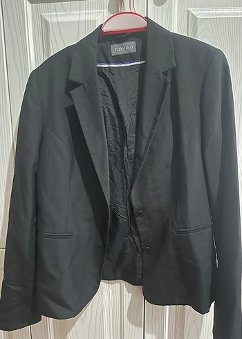 Siyah Kadın Düğmeli Ofis Blazeri - Görsel 8