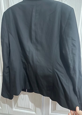 Siyah Kadın Düğmeli Ofis Blazeri - Görsel 9