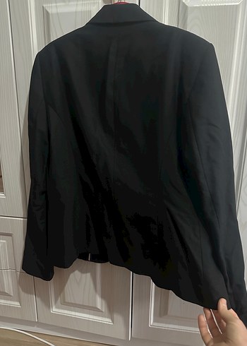 Siyah Kadın Düğmeli Ofis Blazeri - Görsel 2