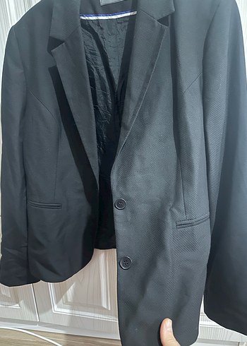 Siyah Kadın Düğmeli Ofis Blazeri - Görsel 6
