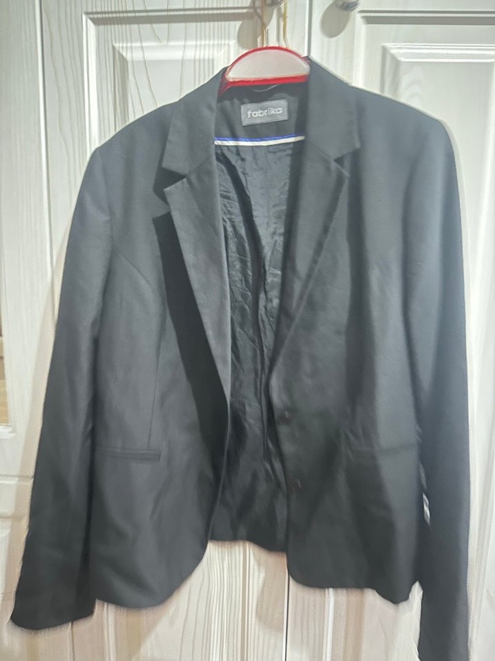 Siyah Kadın Düğmeli Ofis Blazeri - Görsel 5