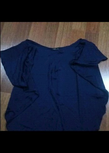 Lacivert V Yakalı Salaş Kadın Bluz - Görsel 11