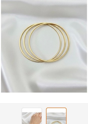 Altın Renk ajda Minimalist Kadın Bilezik 3 lü - Görsel 2
