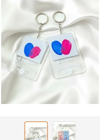 Mavi Velcro sevgili eş Anahtarlık Seti - Görsel 2