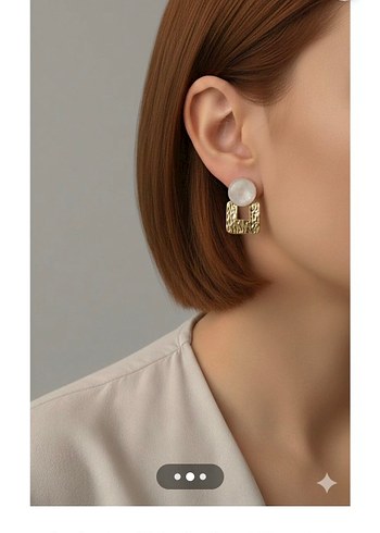 Altın Renkli Boncuklu Midi Küpe çok zarif - Görsel 2