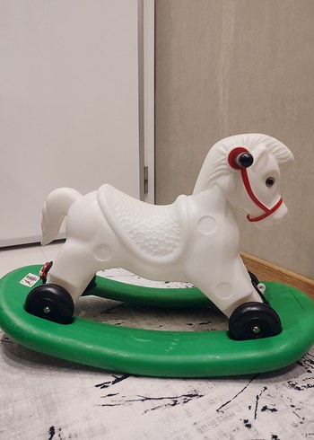 PİLSAN marka Beyaz Sallanan At Oyuncağı - Görsel 3