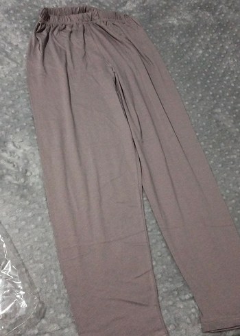Kadın Bej Bol Kesim Penye pijama altı