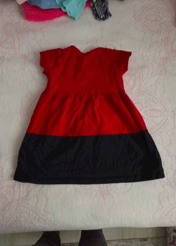 Kız Çocuk Kırmızı Baskılı Elbise - Görsel 4