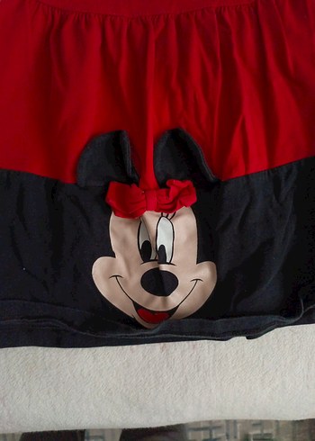 Kız Çocuk Kırmızı Baskılı Elbise - Görsel 2