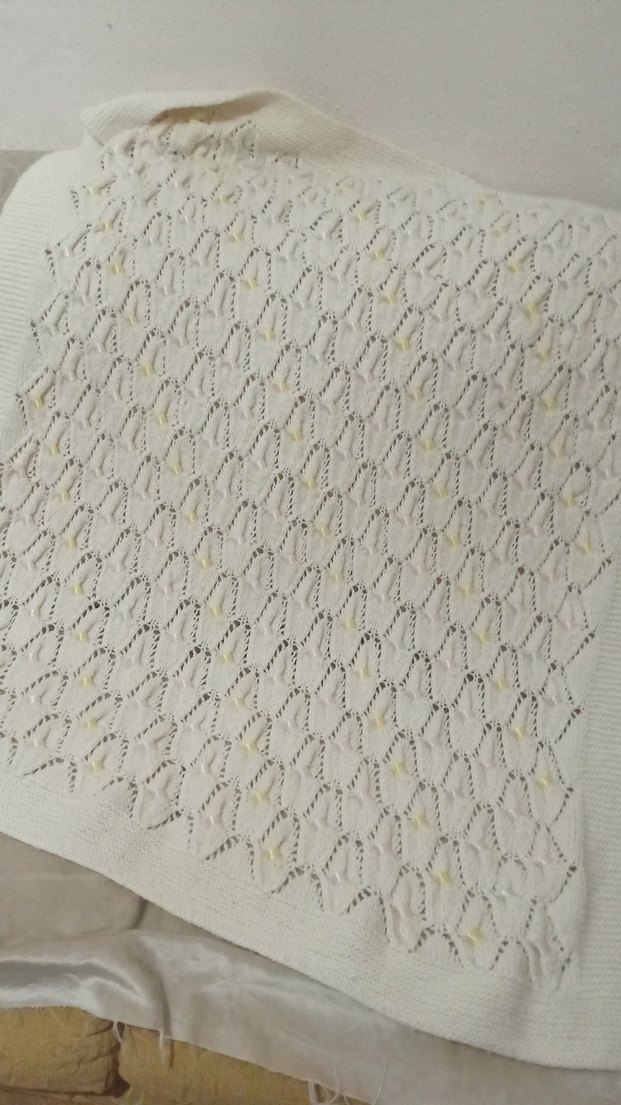 Beyaz Örgü Çocuk Battaniyesi - Görsel 4