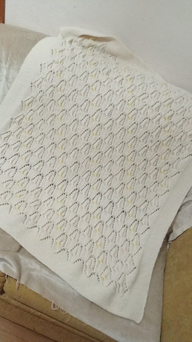 Beyaz Örgü Çocuk Battaniyesi - Görsel 2