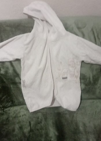 Kapüşonlu Beyaz kız Çocuk Bornoz - Görsel 4