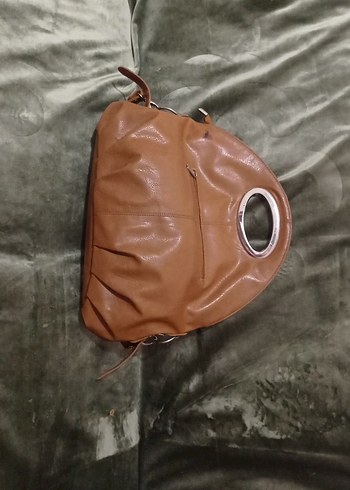 Bej Deri Kadın Çanta Tokalı - Görsel 4