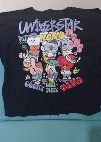 Kız Çocuk Çok Renkli Baskılı Kısa Kollu Tişört - Görsel 2