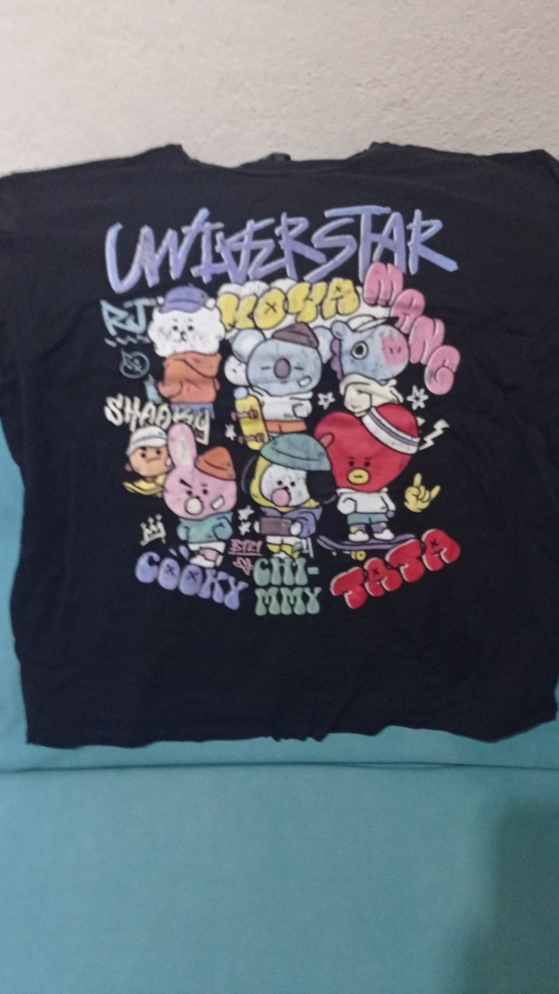 Kız Çocuk Çok Renkli Baskılı Kısa Kollu Tişört - Görsel 2