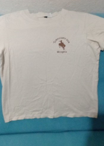 Kızlar için Pamuklu Beyaz Baskılı Tişört - Görsel 2