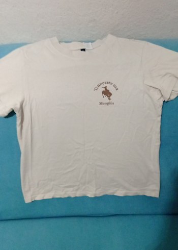 Kızlar için Pamuklu Beyaz Baskılı Tişört - Görsel 3