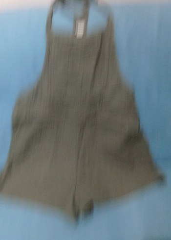 Kadın Keten Askılı Mini Tulum - Görsel 2