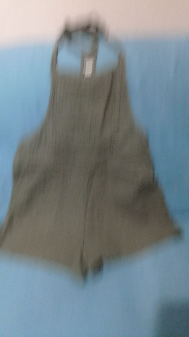 Kadın Keten Askılı Mini Tulum - Görsel 2