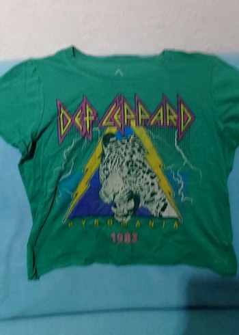 Kız Çocuk Yeşil Rock Punk Tişört - Görsel 2