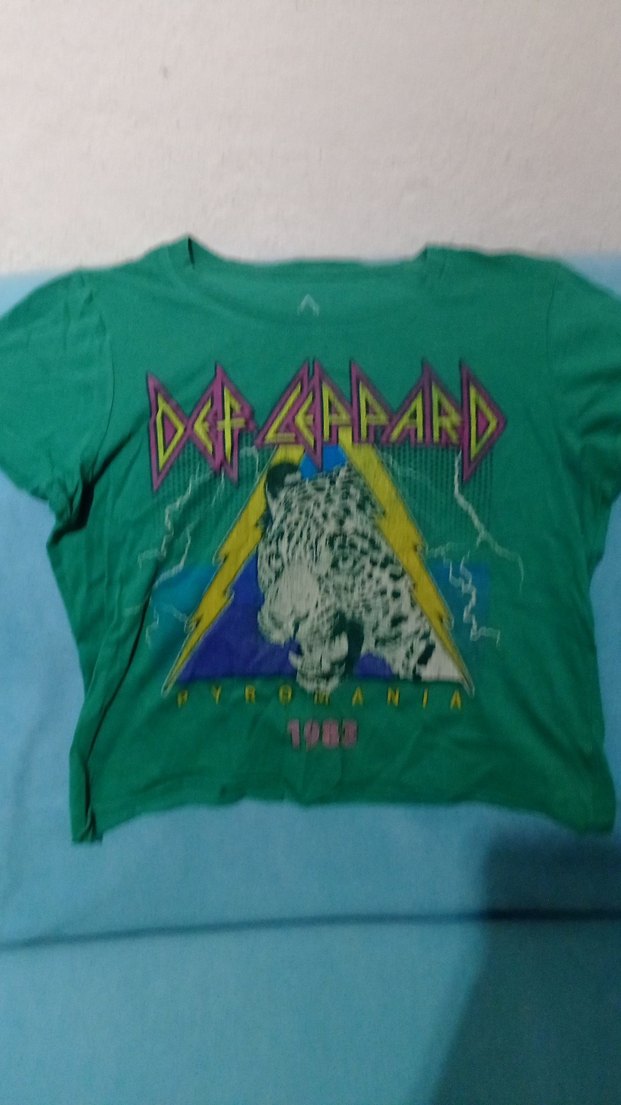 Kız Çocuk Yeşil Rock Punk Tişört - Görsel 2