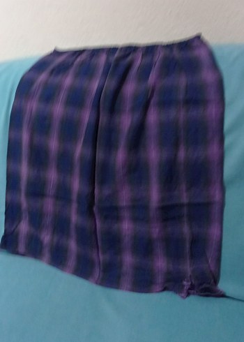 Mor Bağlama Desenli Midi Hamile Etek - Görsel 2