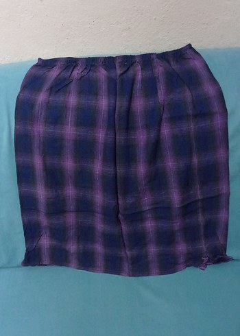 Mor Bağlama Desenli Midi Hamile Etek - Görsel 4