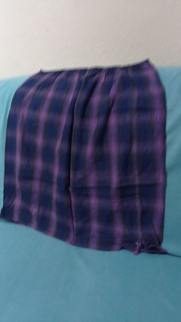 Mor Bağlama Desenli Midi Hamile Etek - Görsel 2