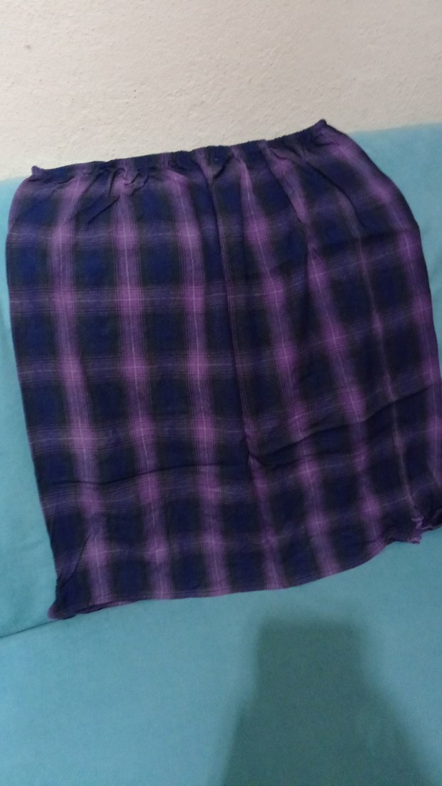 Mor Bağlama Desenli Midi Hamile Etek - Görsel 3