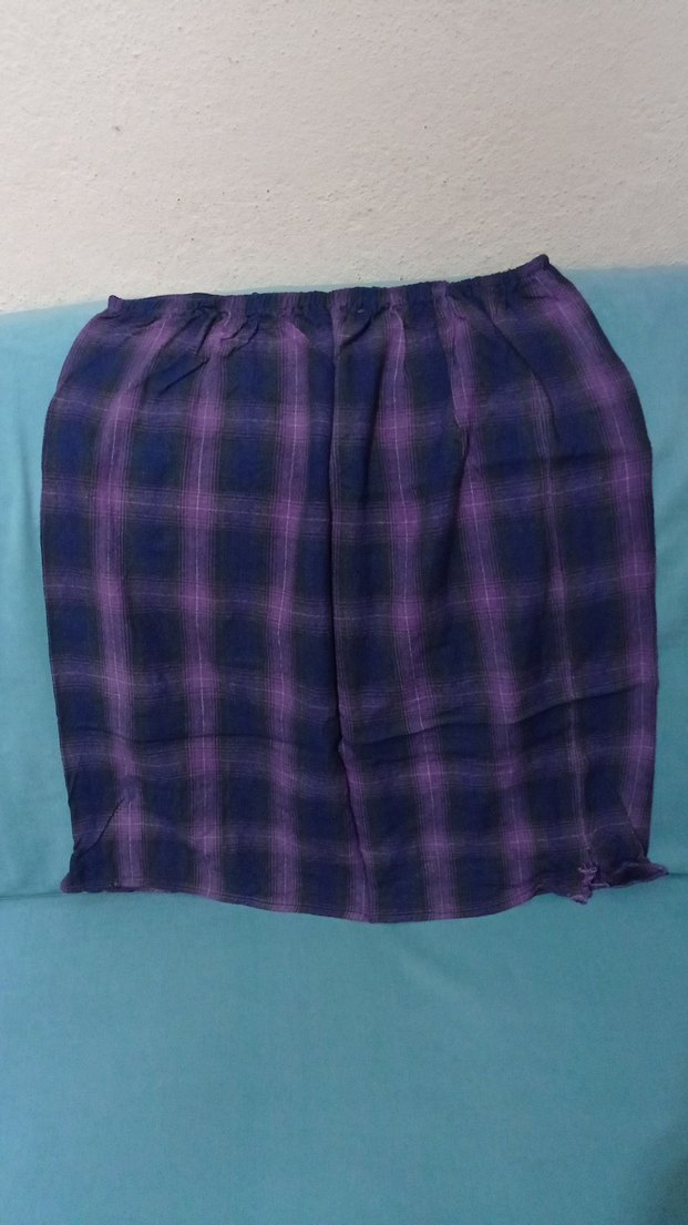 Mor Bağlama Desenli Midi Hamile Etek - Görsel 4