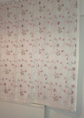 Nakışlı Pembe Pastel Tül Perde - Görsel 4