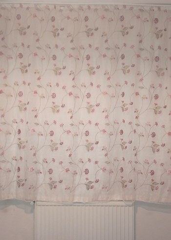 Nakışlı Pembe Pastel Tül Perde - Görsel 2