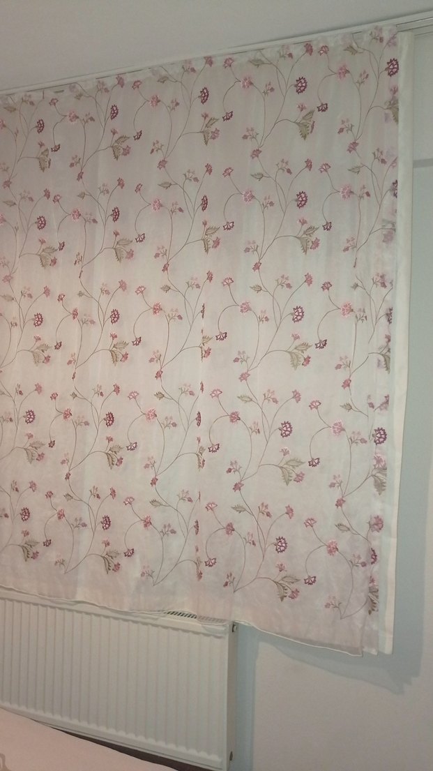 Nakışlı Pembe Pastel Tül Perde - Görsel 4