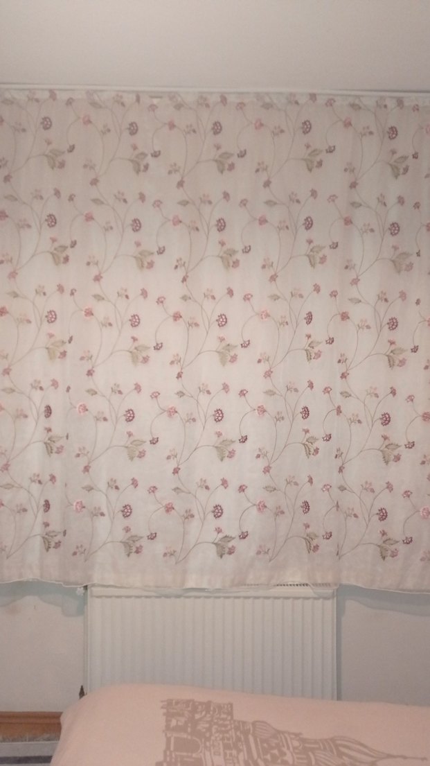 Nakışlı Pembe Pastel Tül Perde - Görsel 2